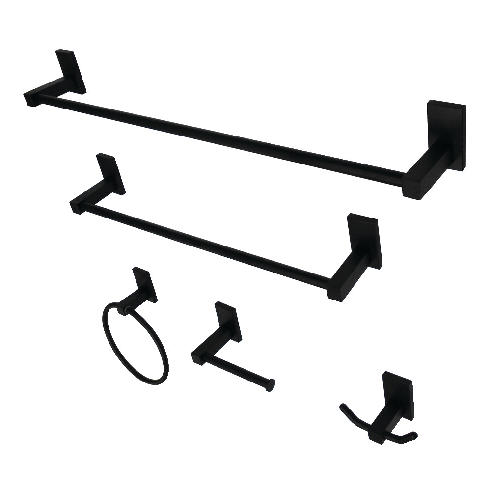 BAHK8212478MB Continental 5-Piece Bathroom Accessory Set, Matte Black