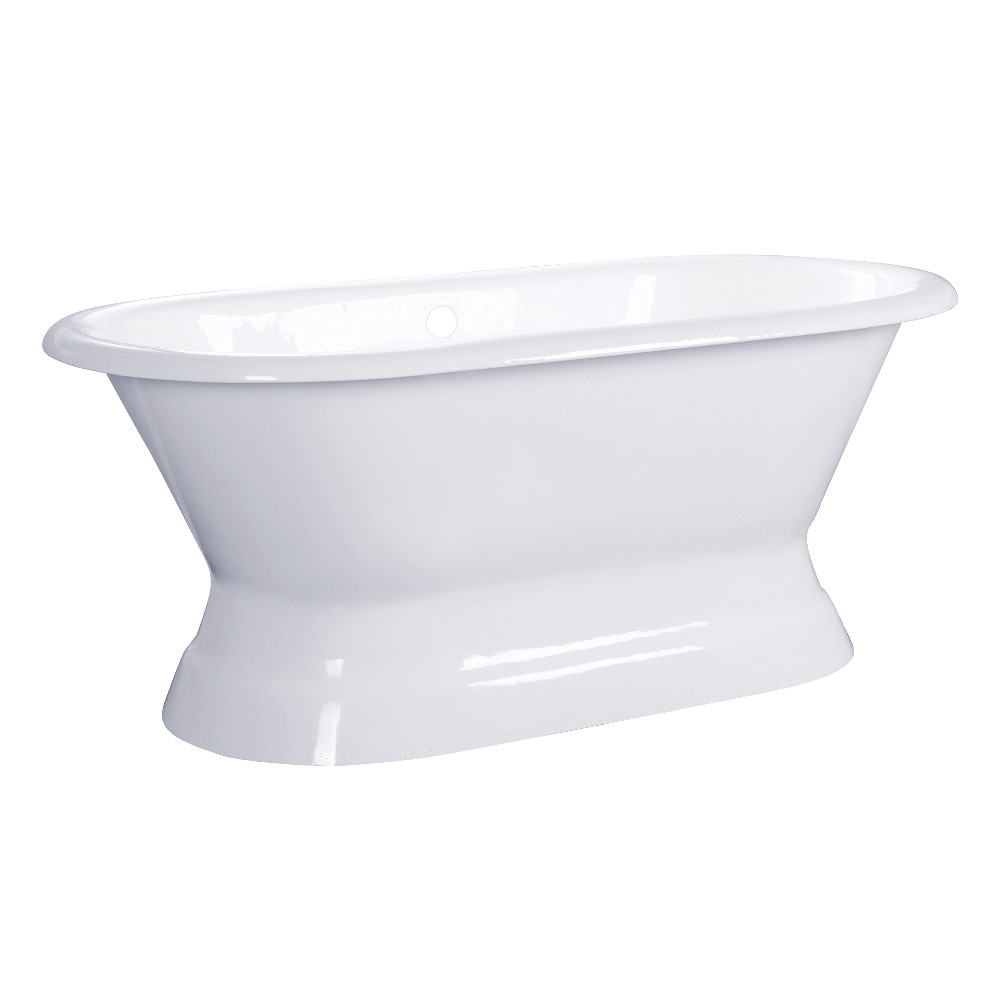 Picture of Aqua Eden VCTND603024 60 in. Cast Iron Double Ended Pedestal Tub No Faucet Drillings, White
