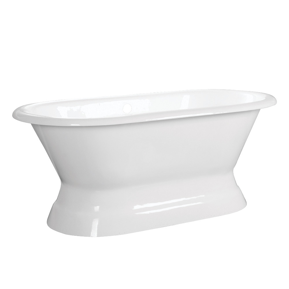 Picture of Aqua Eden VCTND663024 66 in. Cast Iron Double Ended Pedestal Tub No Faucet Drillings, White