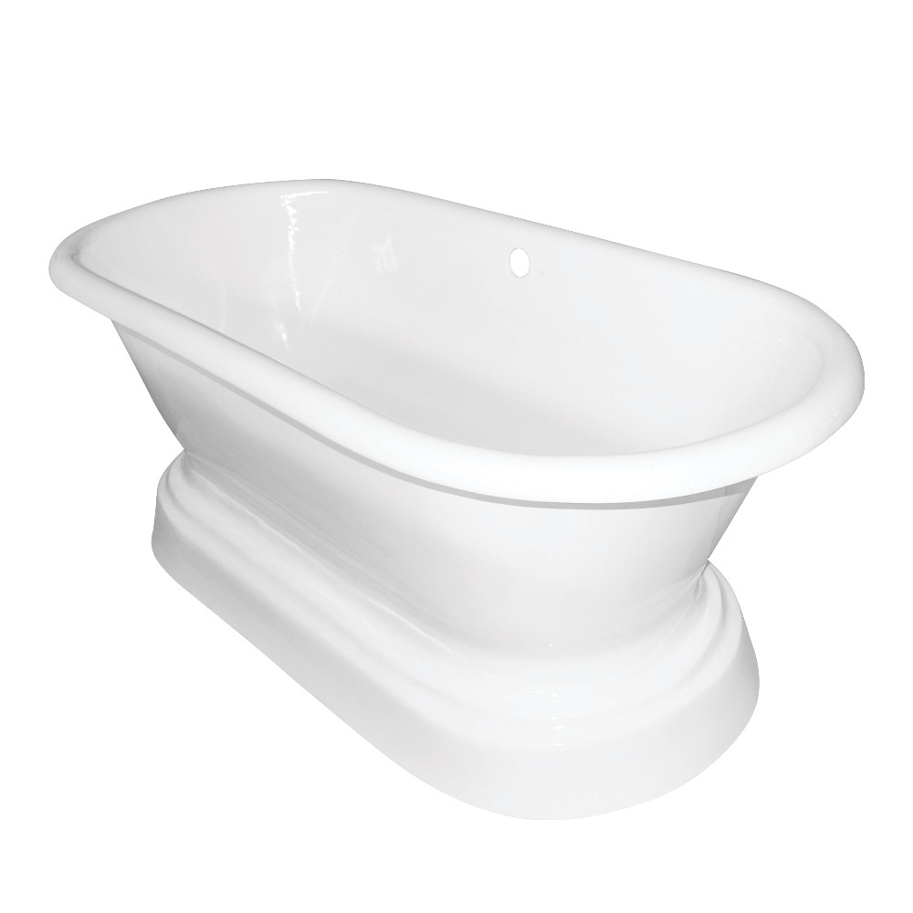 Picture of Aqua Eden VCTND663025 66 in. Cast Iron Double Ended Pedestal Tub No Faucet Drillings, White