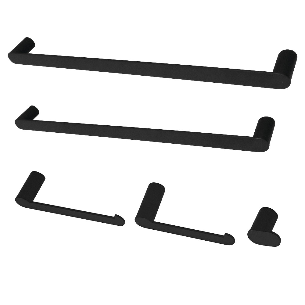 BAHK6112478MB Dessau Bathroom Accessory Set, Matte Black - 5 Piece