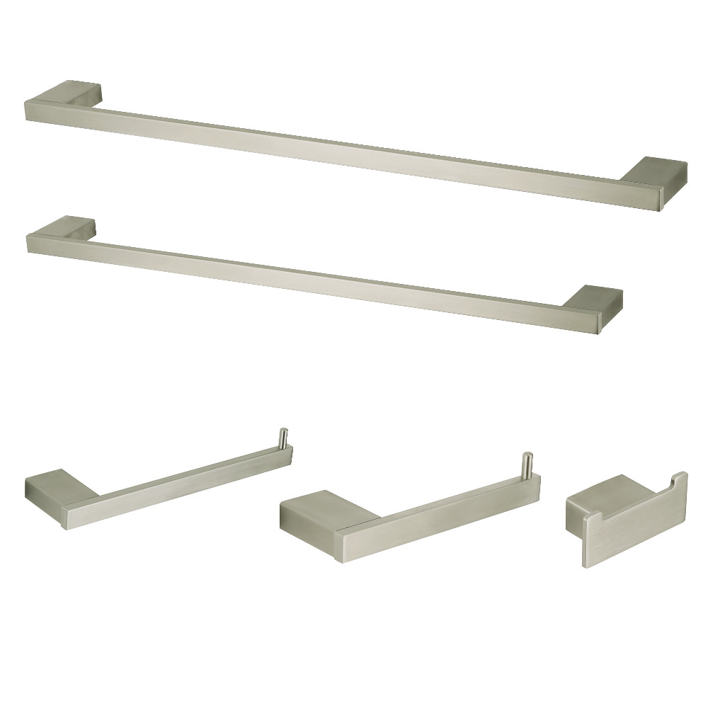 Metzinger Bathroom Accessory Set, Brushed Nickel - 5 Piece
