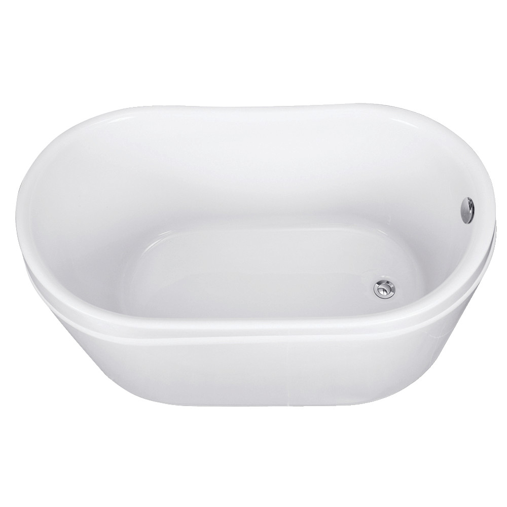VTRS522928 52 in. Acrylic Freestanding Tub with Drain, White