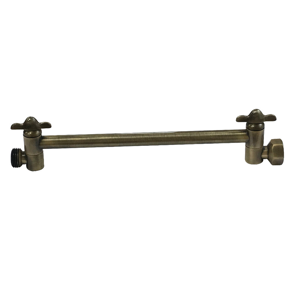 K153A3 10 in. High-Low Shower Arm Adjustable, Antique Brass