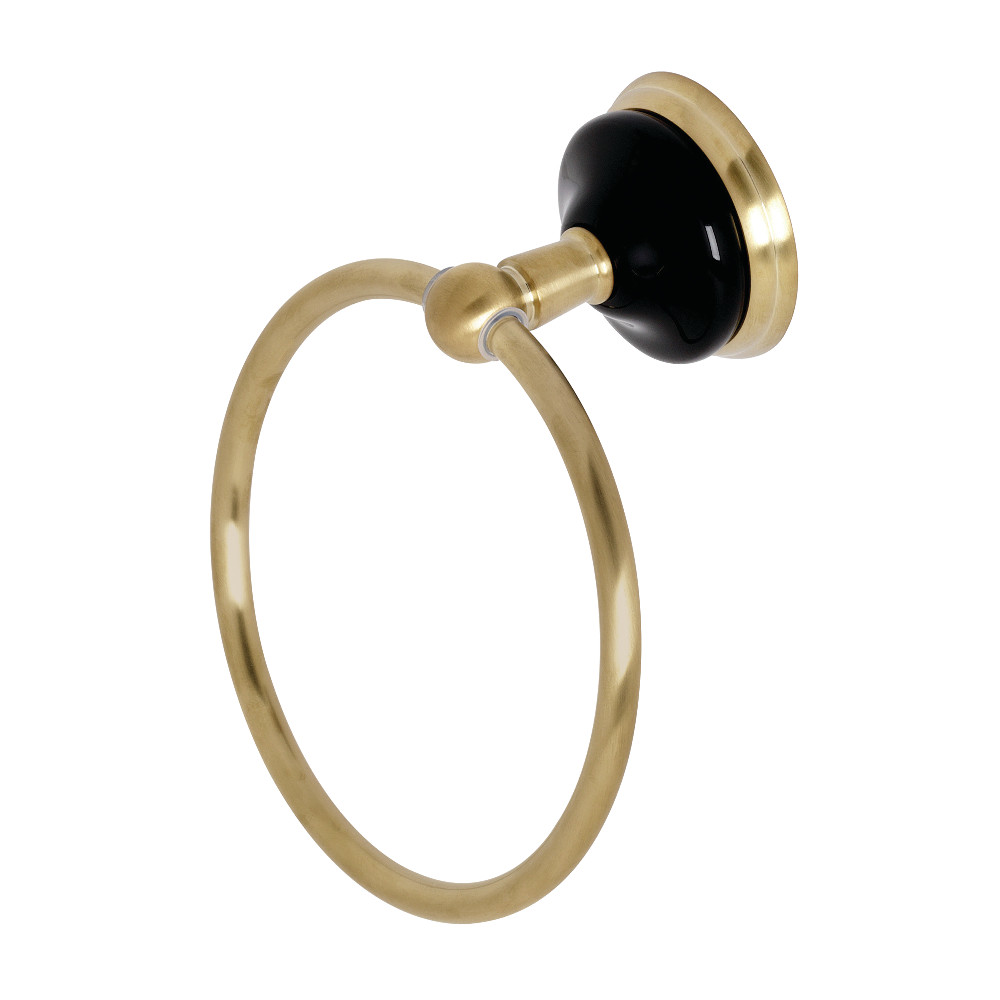 BA9114BB 6 in. Water Onyx Towel Ring, Brushed Brass