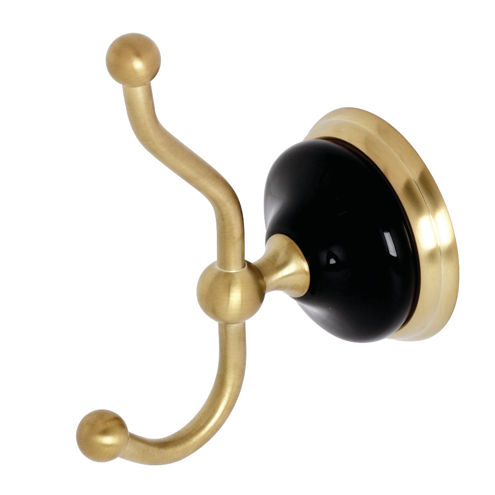 Water Onyx Robe Hook, Brushed Brass