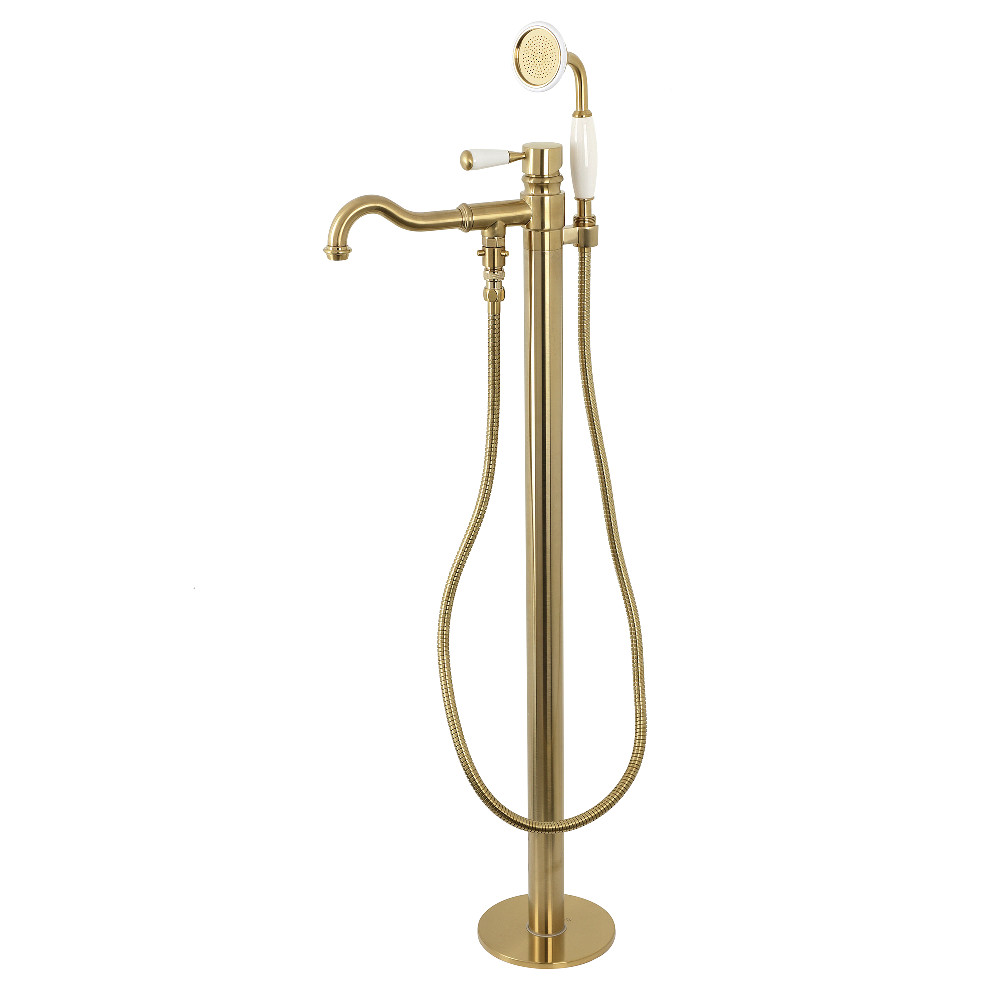 Paris Freestanding Tub Faucet with Hand Shower, Brushed Brass