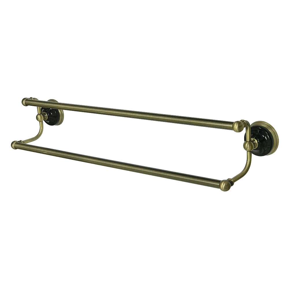 24 in. Water Onyx Dual Towel Bar, Antique Brass