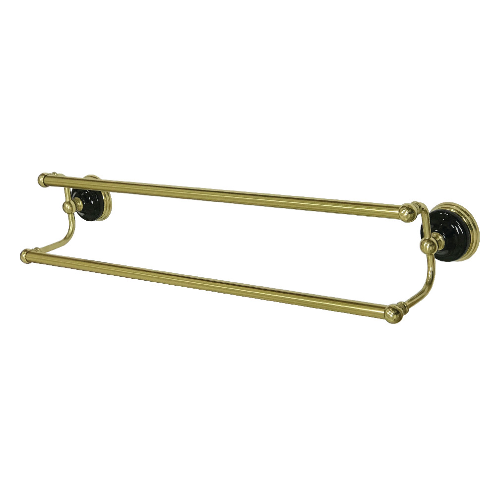 24 in. Water Onyx Dual Towel Bar, Polished Brass