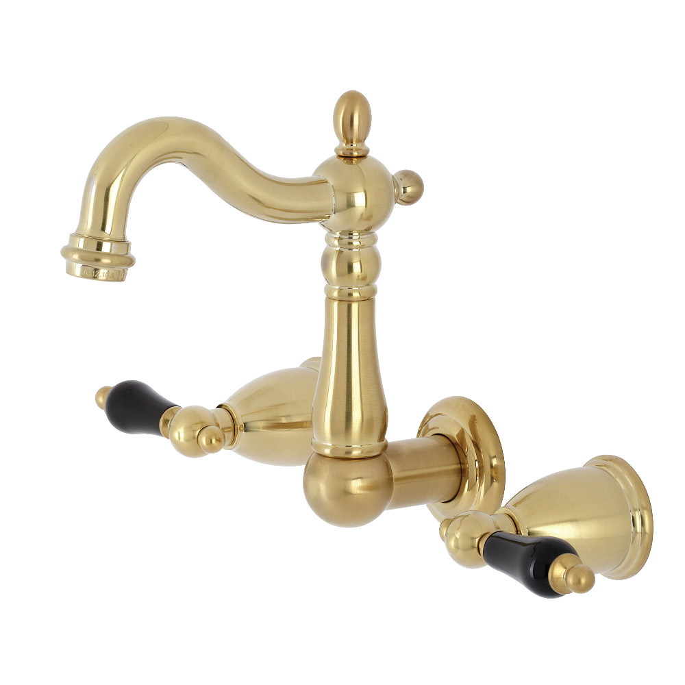 Picture of Kingston Brass KS1227PKL Duchess Two-Handle Wall Mount Bathroom Faucet, Brushed Brass