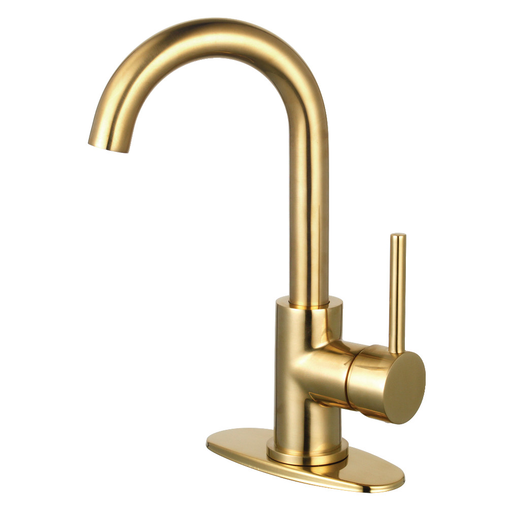 Fauceture Concord Single-Handle Bathroom Faucet with Push Pop-Up, Brushed Brass