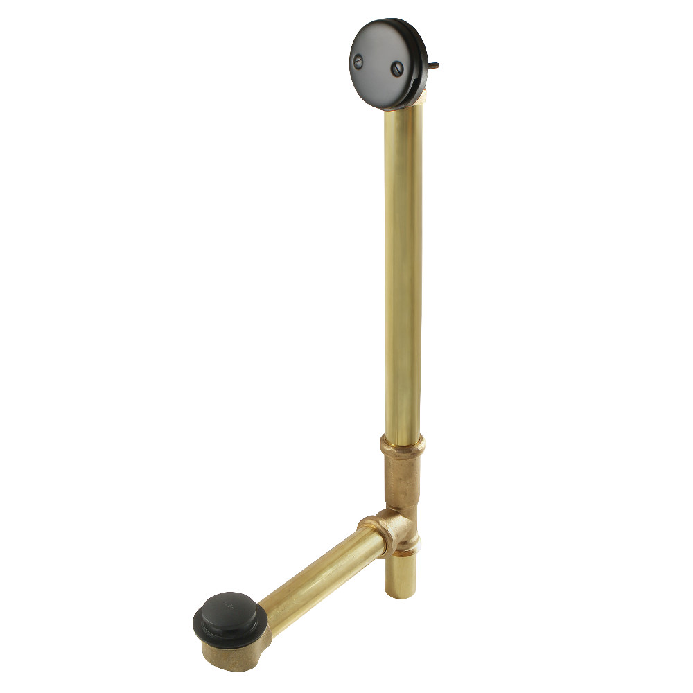 DTT2180MB 18 in. Tub Waste & Overflow with Tip Toe Drain, Matte Black