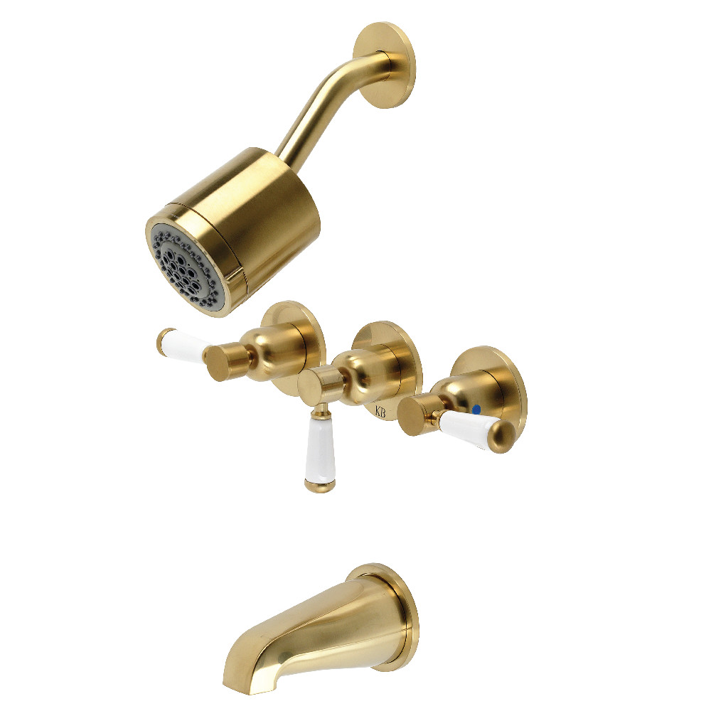 KBX8137DPL Paris Three-Handle Tub & Shower Faucet, Brushed Brass