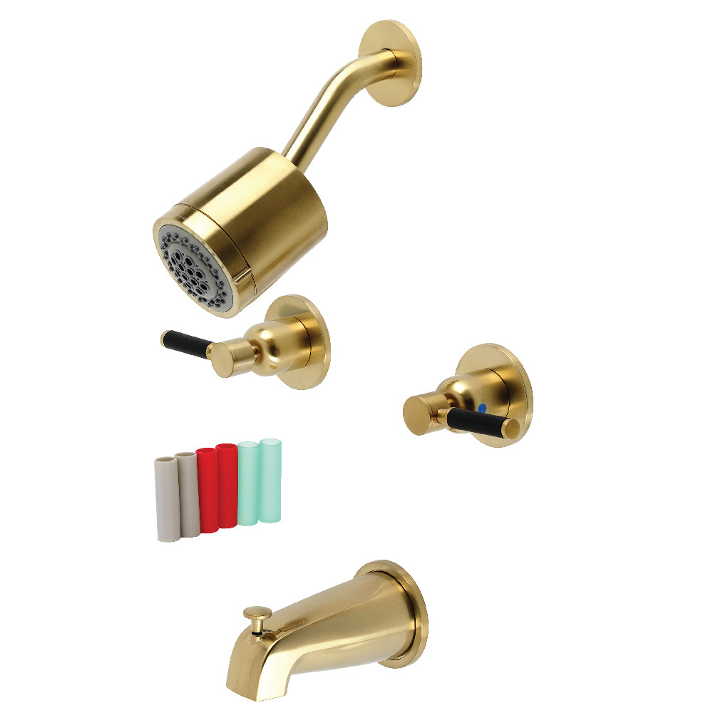 Kaiser Two-Handle Tub & Shower Faucet, Brushed Brass