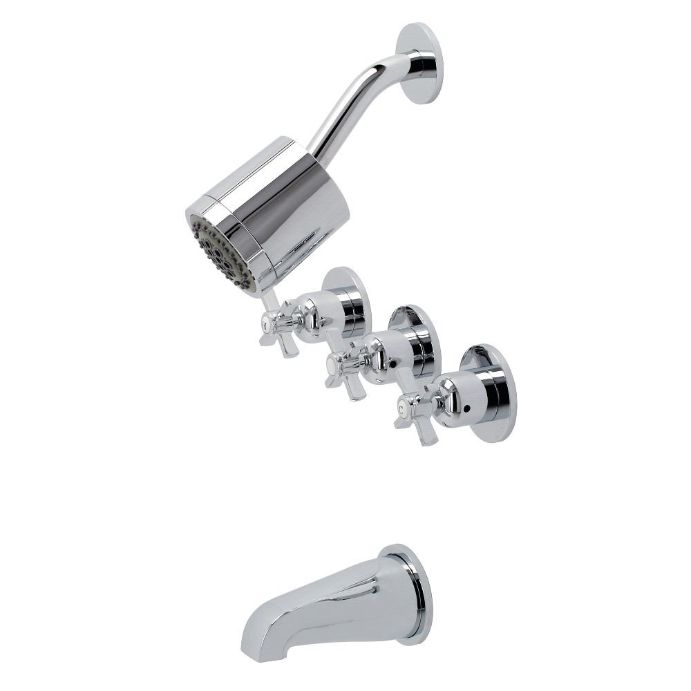 Millennium Three-Handle Tub & Shower Faucet, Polished Chrome