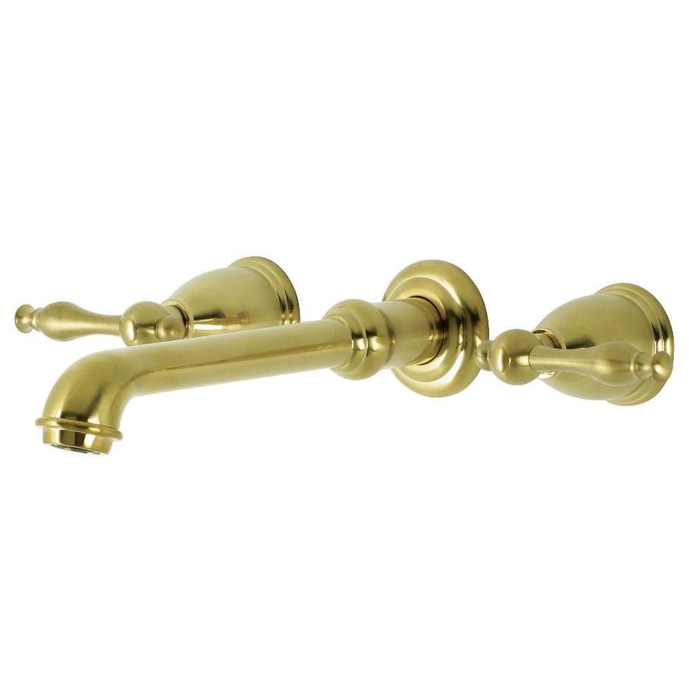 Naples 2-Handle Wall Mount Roman Tub Faucet, Brushed Brass -  FurnOrama, FU3017636