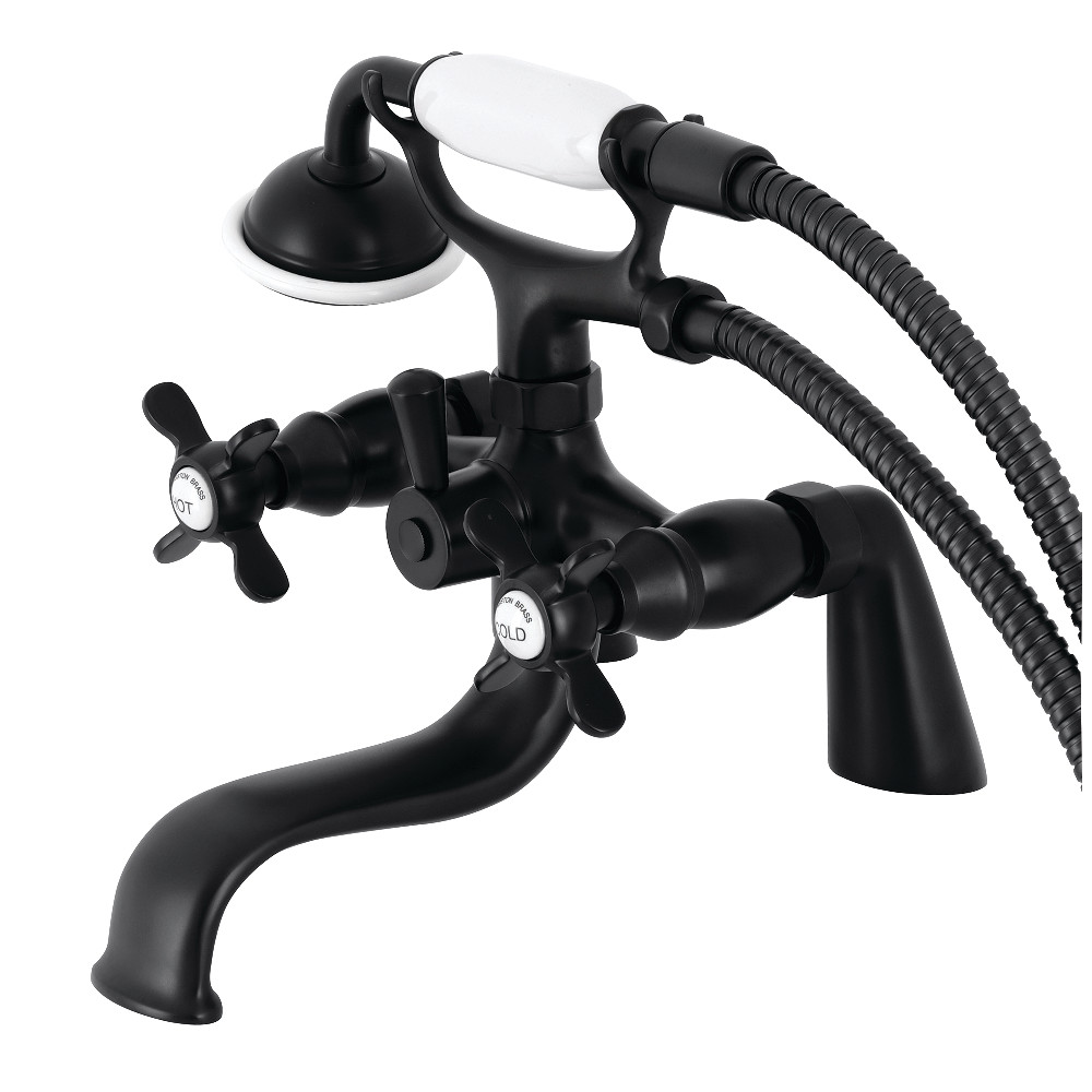 KS247MB Essex Deck Mount Clawfoot Tub Faucet with Hand Shower, Matte Black