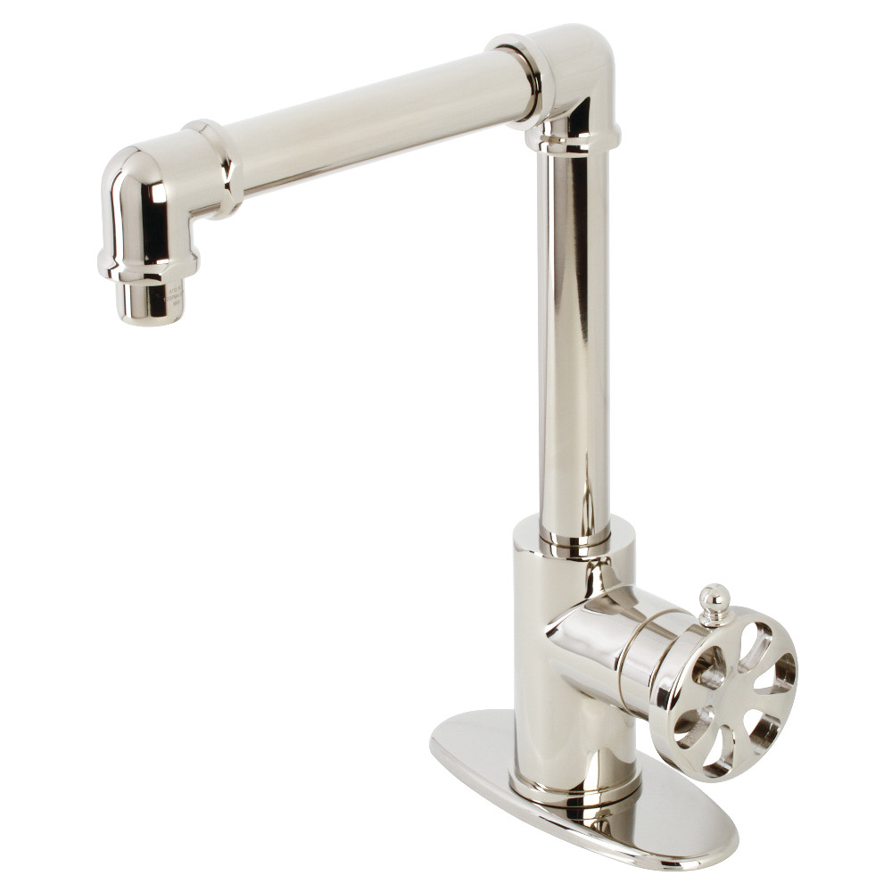 KSD144RXPN Single-Handle 1-Hole Deck Mount Bathroom Faucet with Push Pop-Up, Polished Nickel