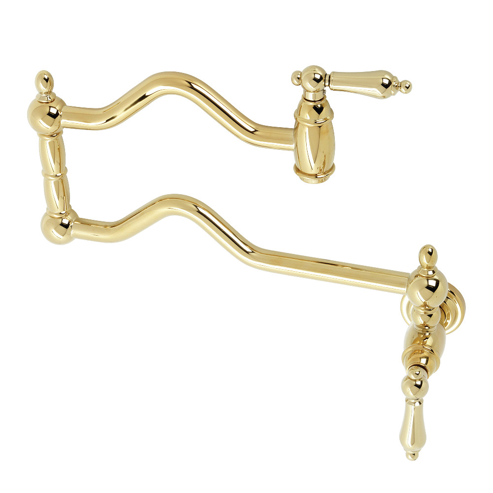 Picture of Kingston Brass KS2102AL Heritage Wall Mount Pot Filler, Polished Brass