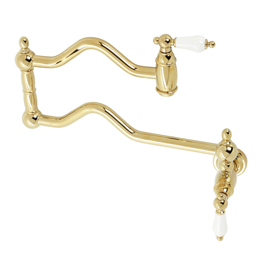 Picture of Kingston Brass KS2102PL Heritage Wall Mount Pot Filler, Polished Brass