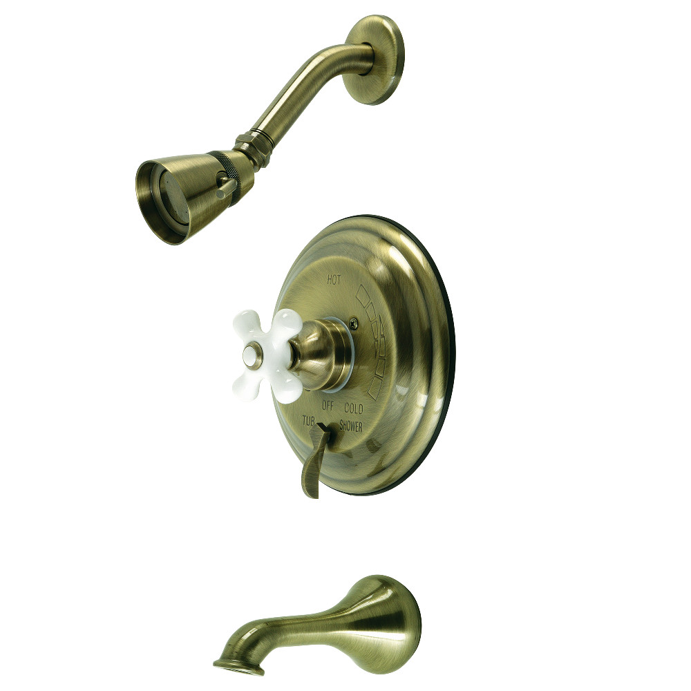 Restoration Tub & Shower Faucet, Antique Brass -  Kingston Brass, KI315202