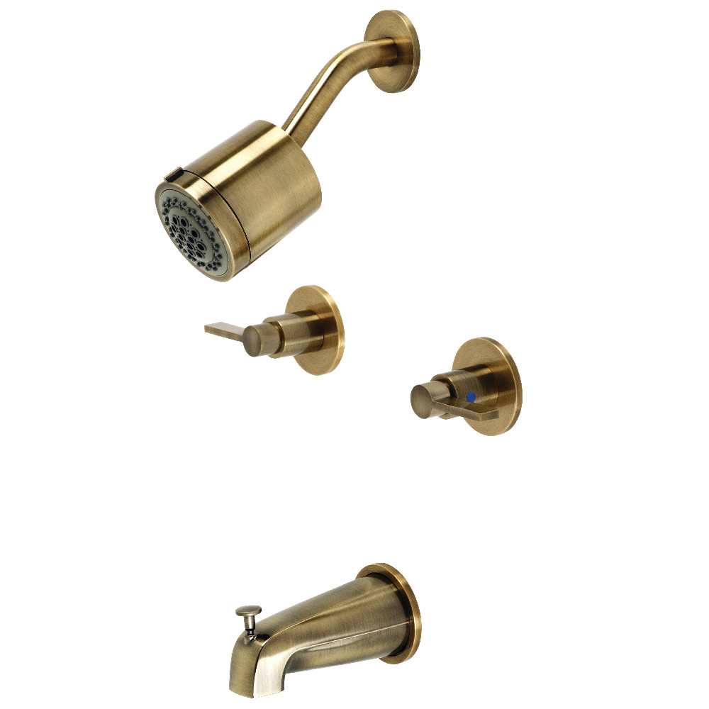 NuvoFusion Two-Handle Tub & Shower Faucet, Antique Brass