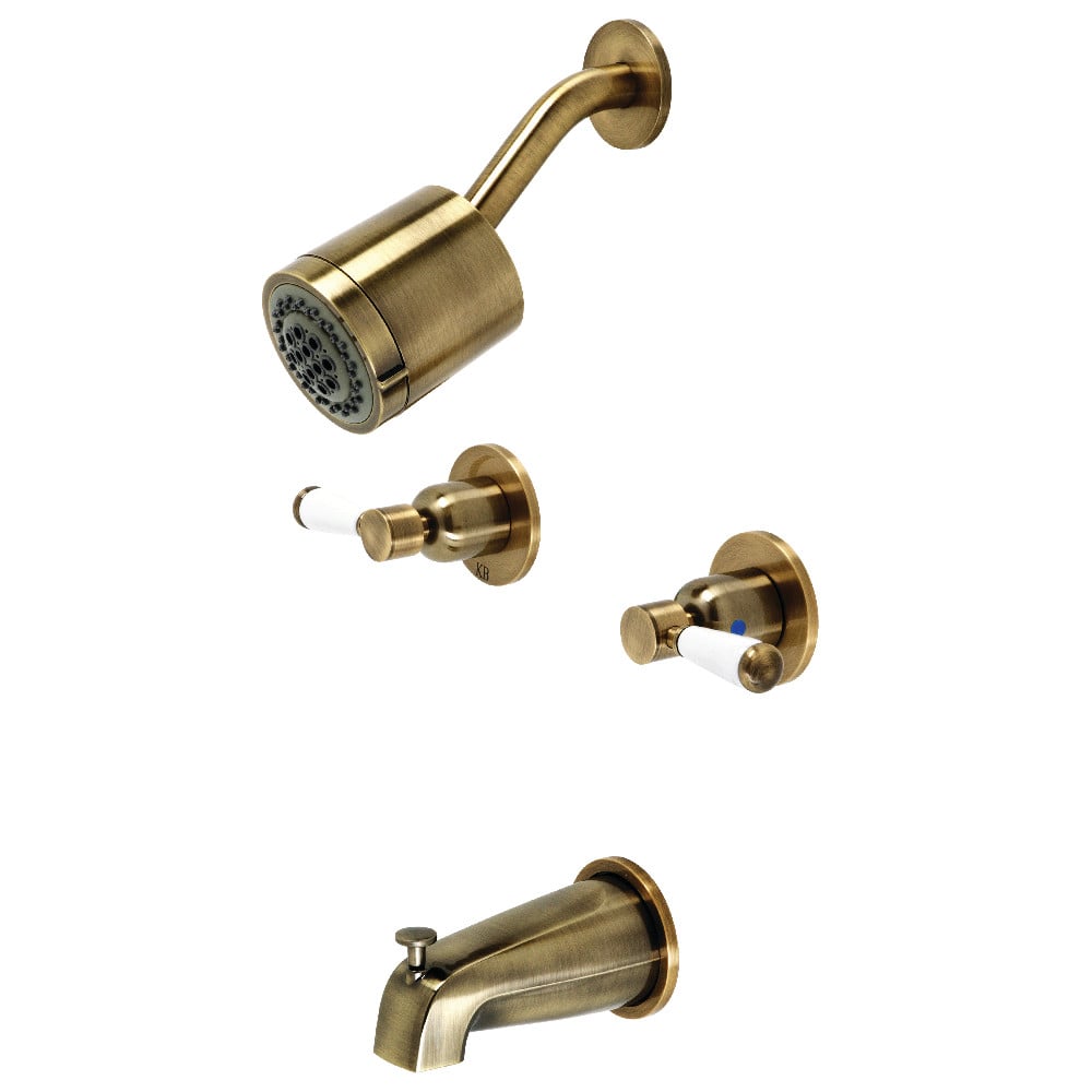 Paris Two-Handle Tub & Shower Faucet, Antique Brass