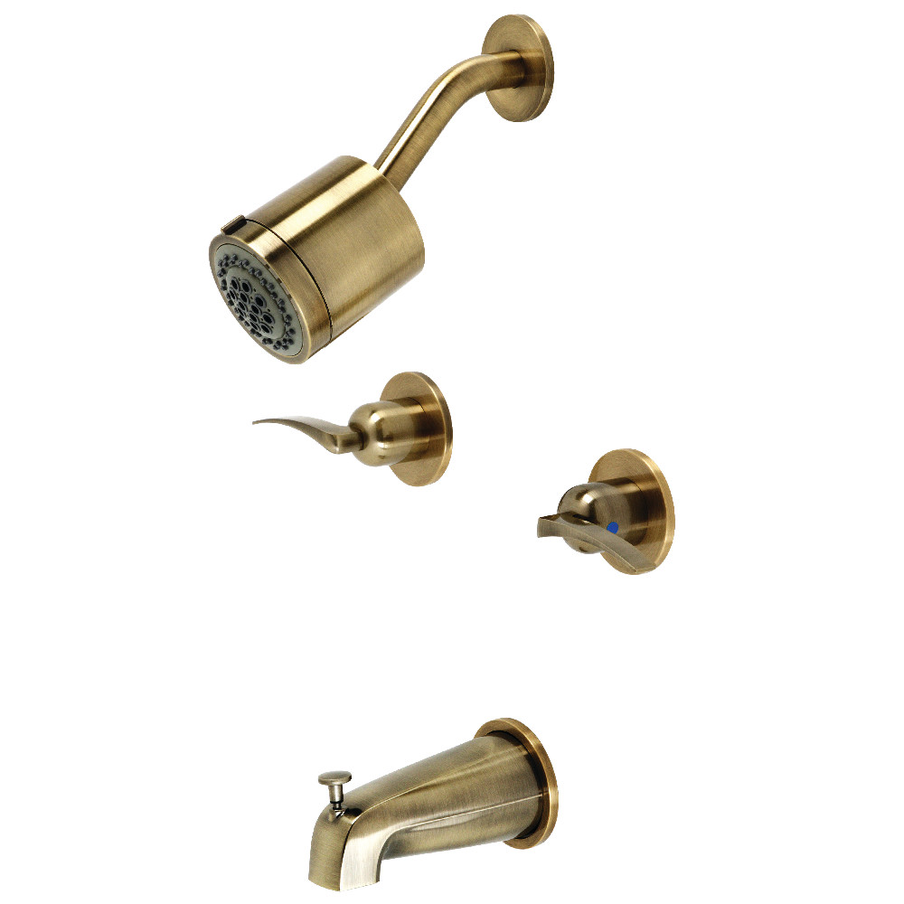 Centurion Two-Handle Tub & Shower Faucet, Antique Brass