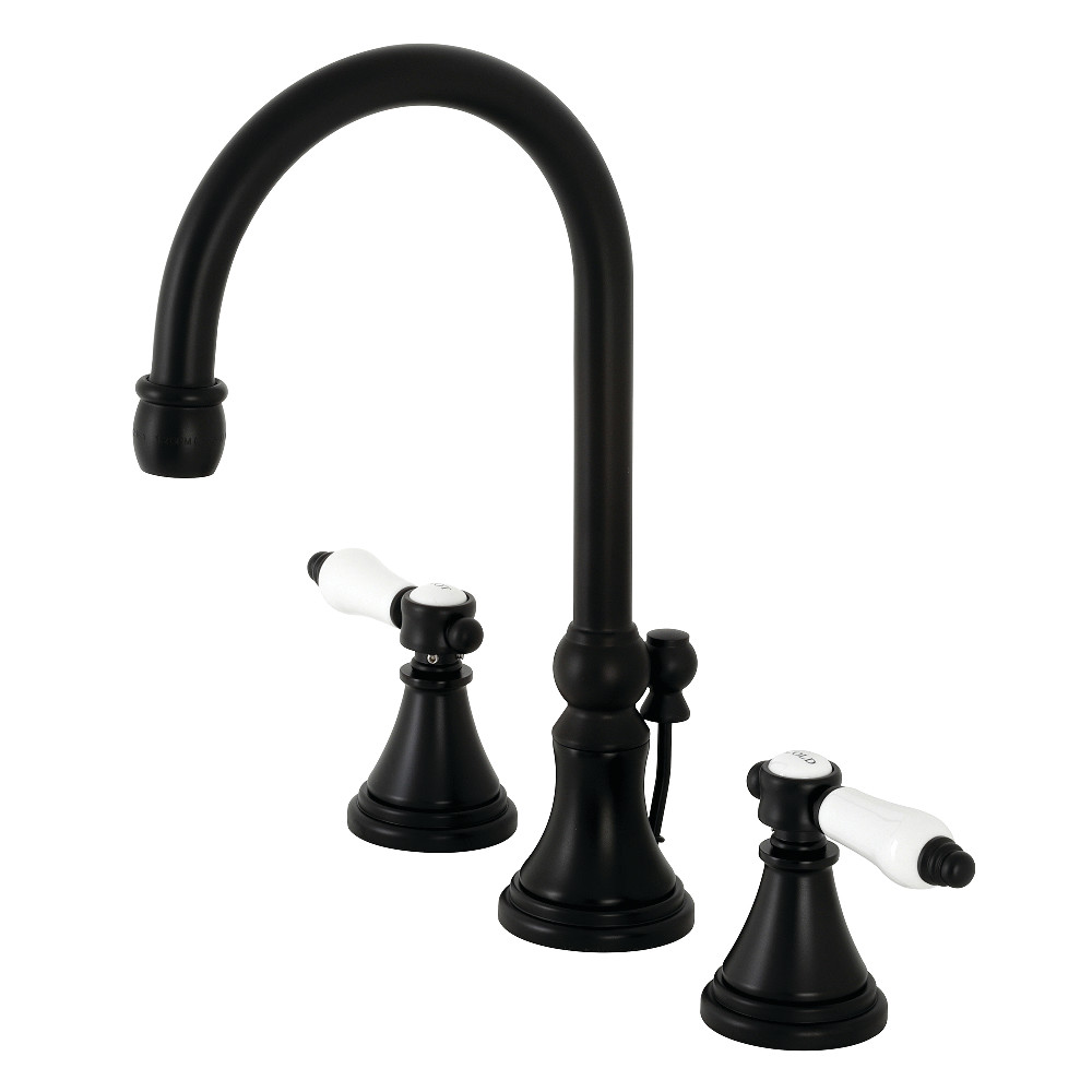 Bel-Air Widespread Bathroom Faucet with Brass Pop-Up, Matte Black