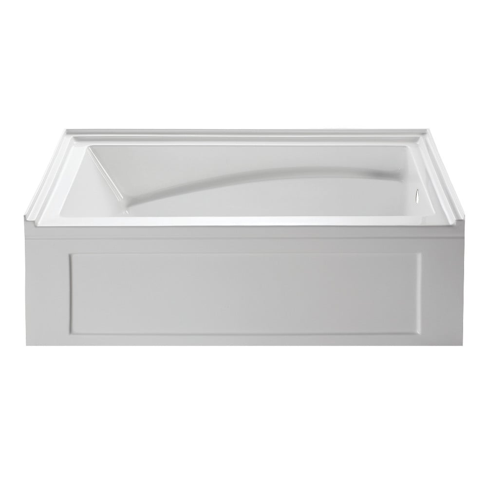 60 in. Aqua Eden Oriel Anti-Skid Acrylic Alcove Tub with Right Hand Drain Hole, White -  FurnOrama, FU3011214