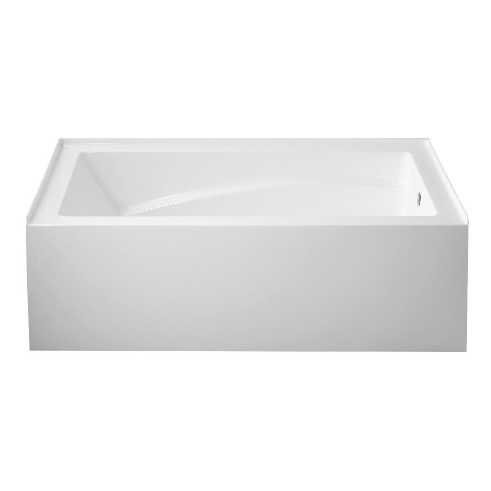 60 in. Aqua Eden Oriel Anti-Skid Acrylic Alcove Tub with Right Hand Drain Hole, White -  FurnOrama, FU3020941