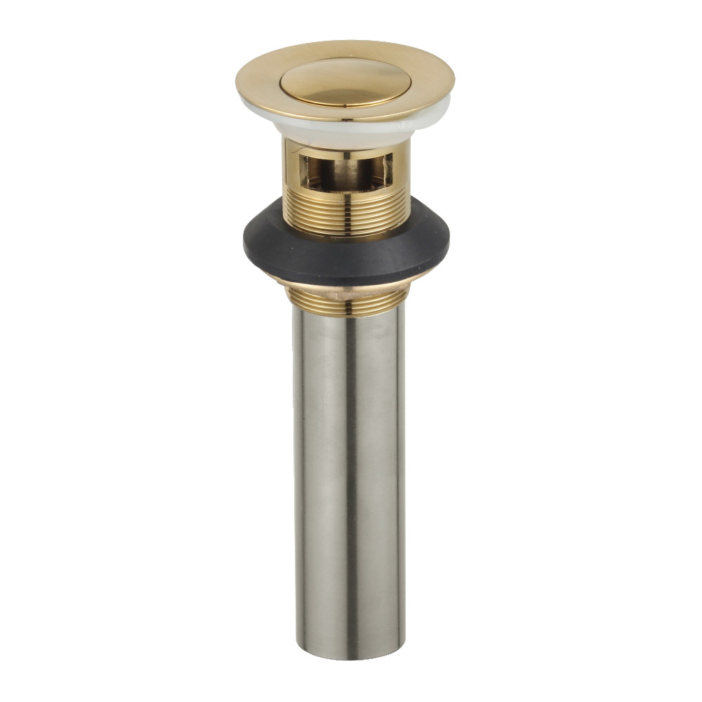 KB6007 Complement Push-Up Drain with Overflow, Brushed Brass
