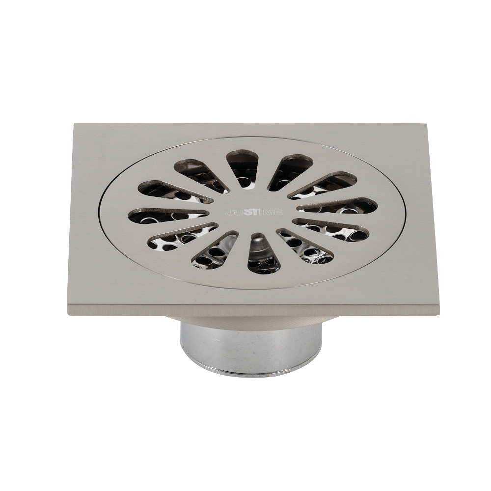 BSF4161BN 4 in. Watercourse Sunburst Square Grid Shower Drain, Brushed Nickel