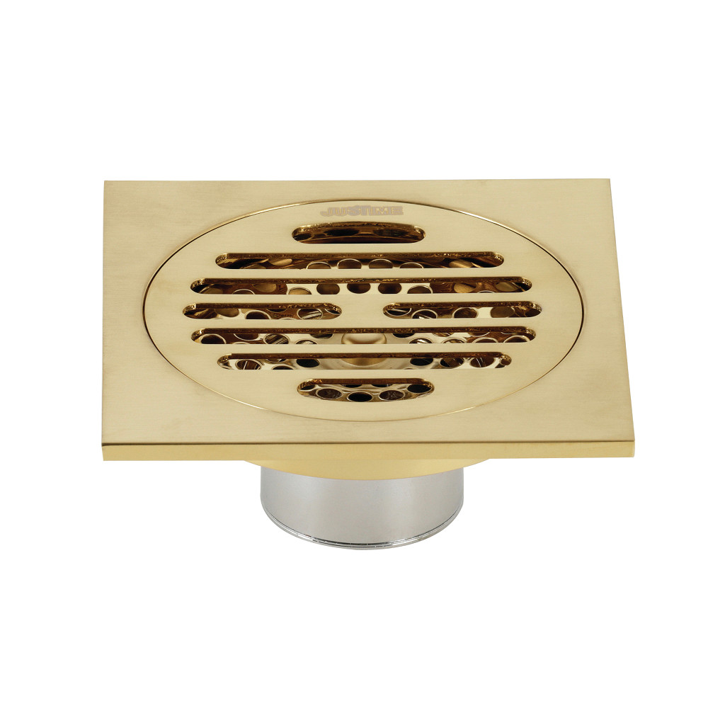 BSF4262BB 4 in. Watercourse Symmetric Square Grid Shower Drain, Brushed Brass