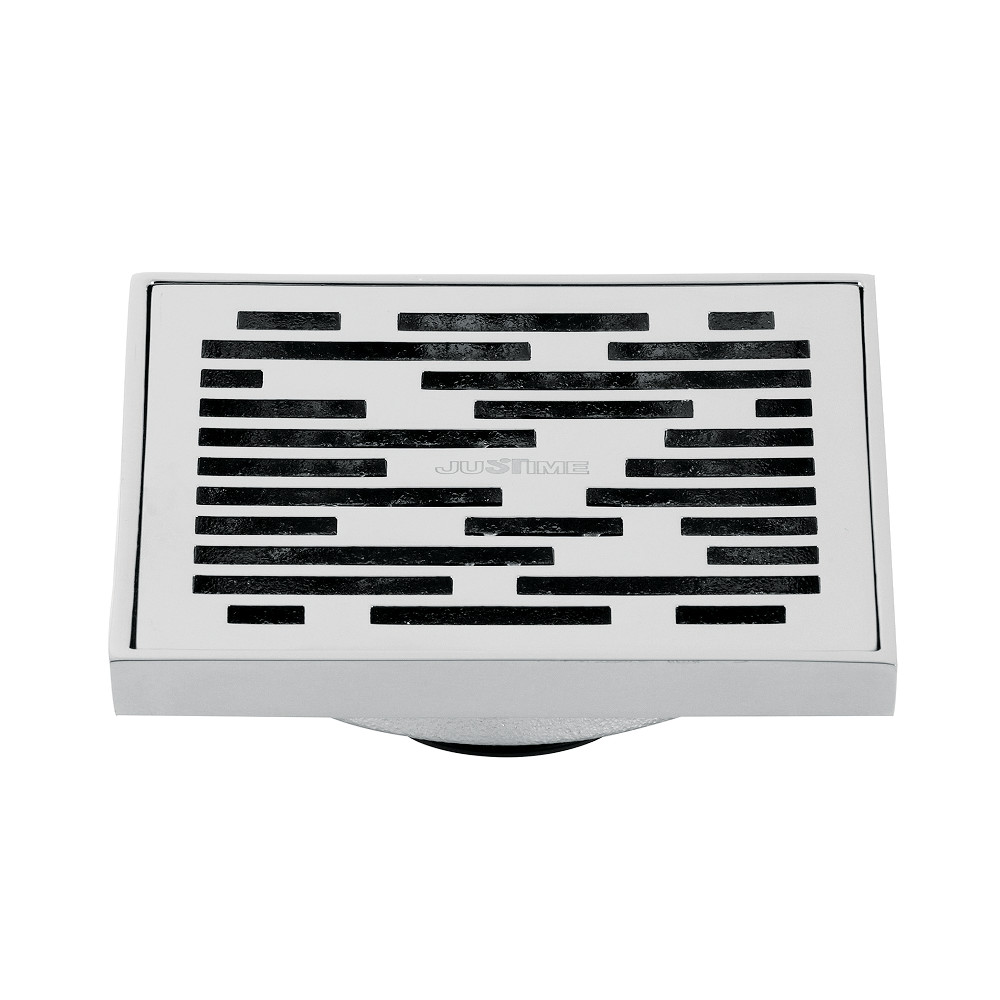 BSF6310C 4 in. Watercourse Transit Square Grid Shower Drain, Polished Chrome