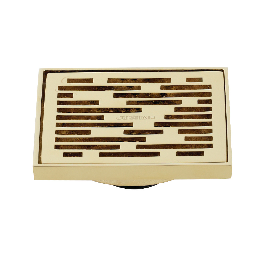 BSF6310PB 4 in. Watercourse Transit Square Grid Shower Drain, Polished Brass