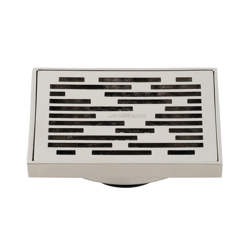 4 in. Watercourse Transit Square Grid Shower Drain, Polished Nickel