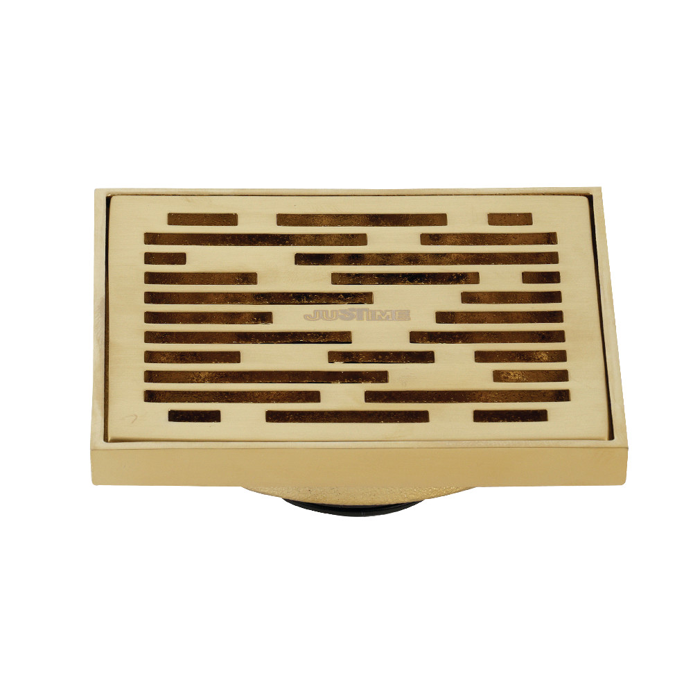 BSF6310BB 4 in. Watercourse Transit Square Grid Shower Drain, Brushed Brass