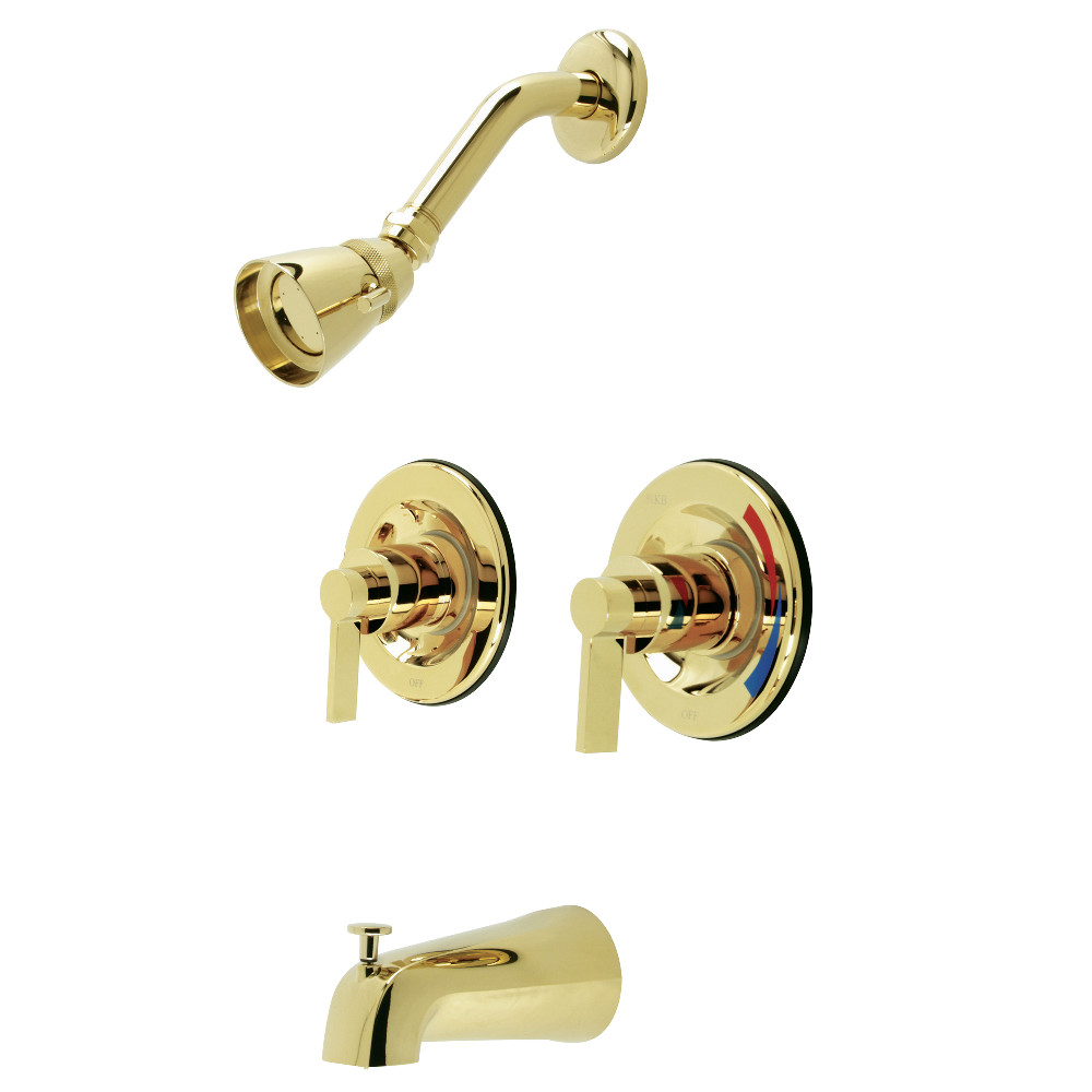 NuvoFusion Two-Handle Tub & Shower Faucet with Volume Control - Brass