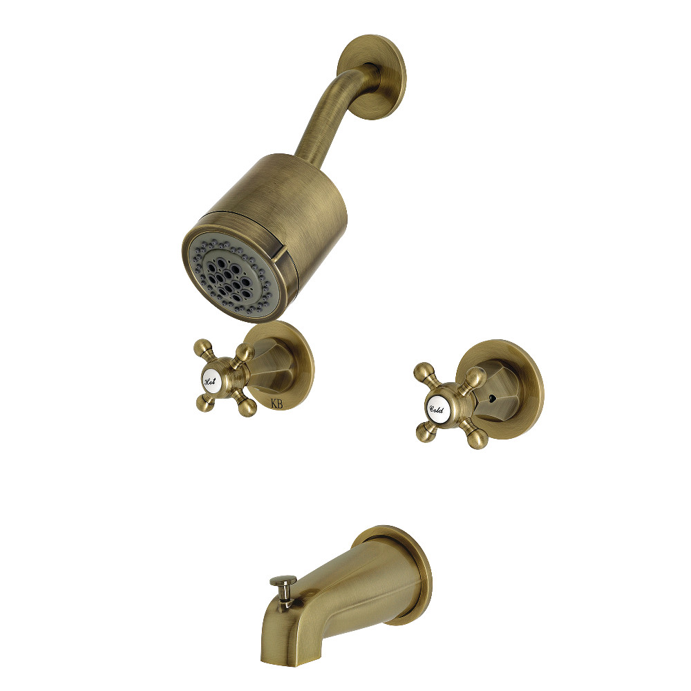 Metropolitan Two-Handle Tub & Shower Faucet, Antique Brass