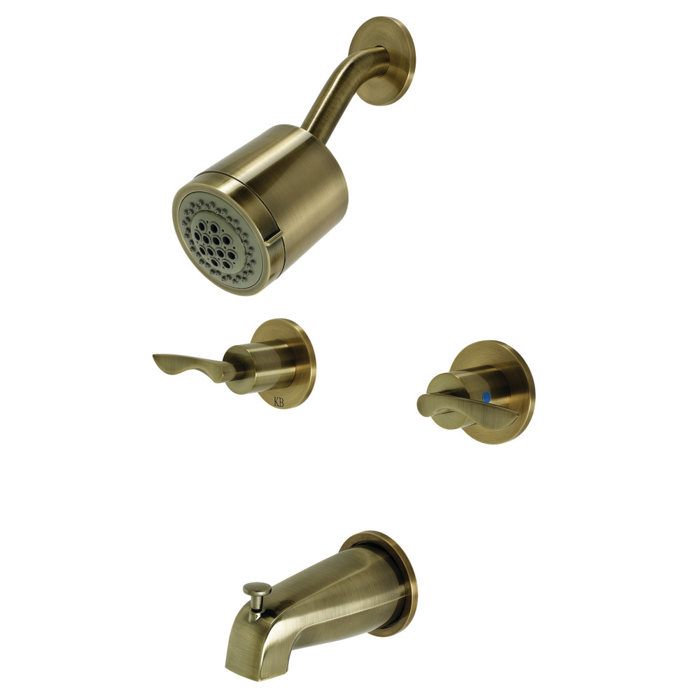 Serena Two-Handle Tub & Shower Faucet, Antique Brass