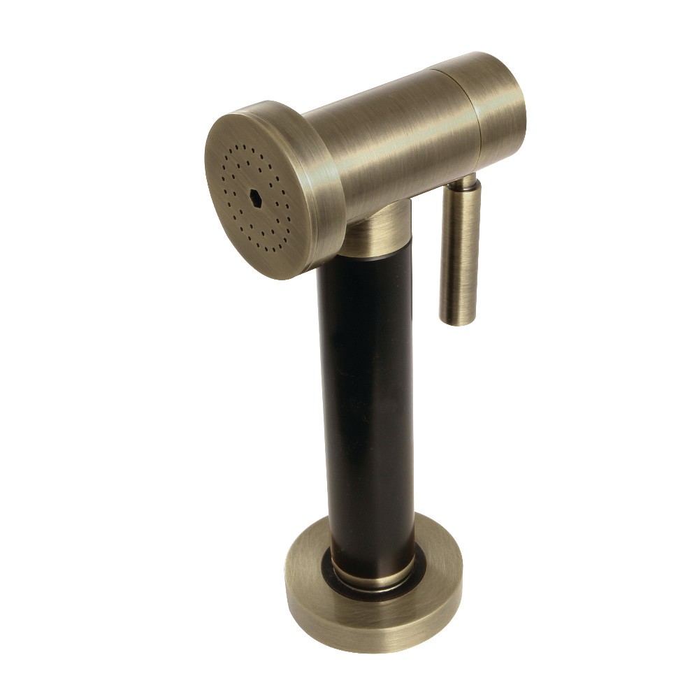 Picture of Kingston Brass KSSPR3K Brass Kitchen Side Sprayer with Black Grip, Antique Brass