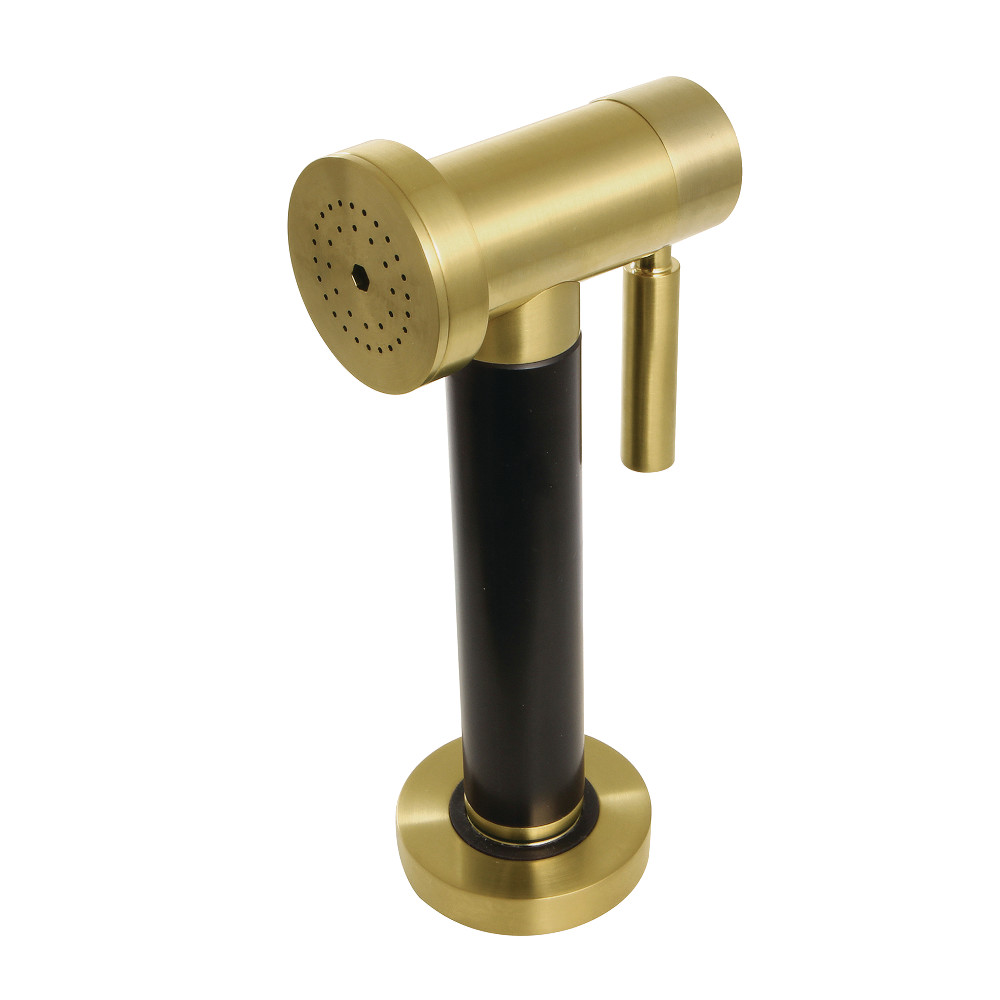 Picture of Kingston Brass KSSPR7K Brass Kitchen Side Sprayer with Black Grip, Brushed Brass