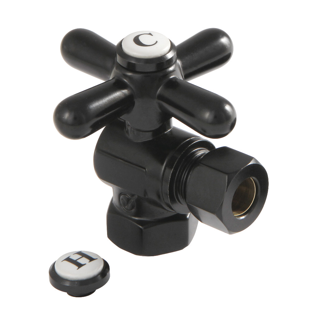 CC33100X 0.38 in. IPS x 0.38 in. O.D. Compression Quarter-Turn Angle Stop Valve, Matte Black