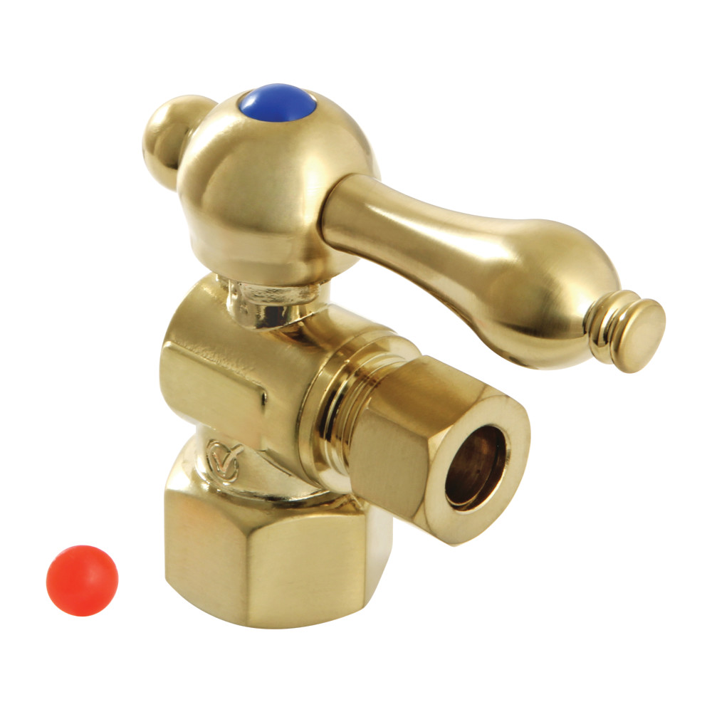 Quarter Turn Valve - 0.5 in. FIP x 0.38 in. O.D. Compression, Brushed Brass