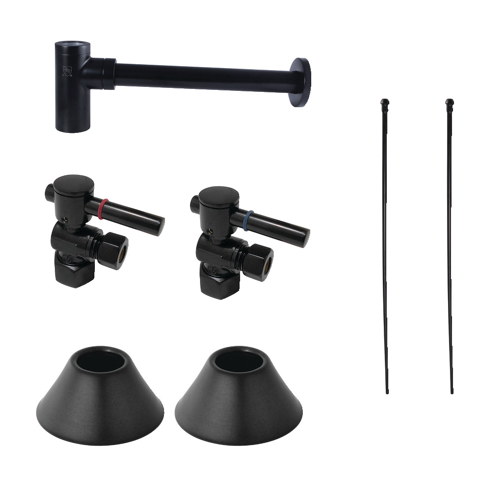 Picture of Kingston Brass CC43100DLLKB30 Modern Plumbing Sink Trim Kit with Bottle Trap, Matte Black