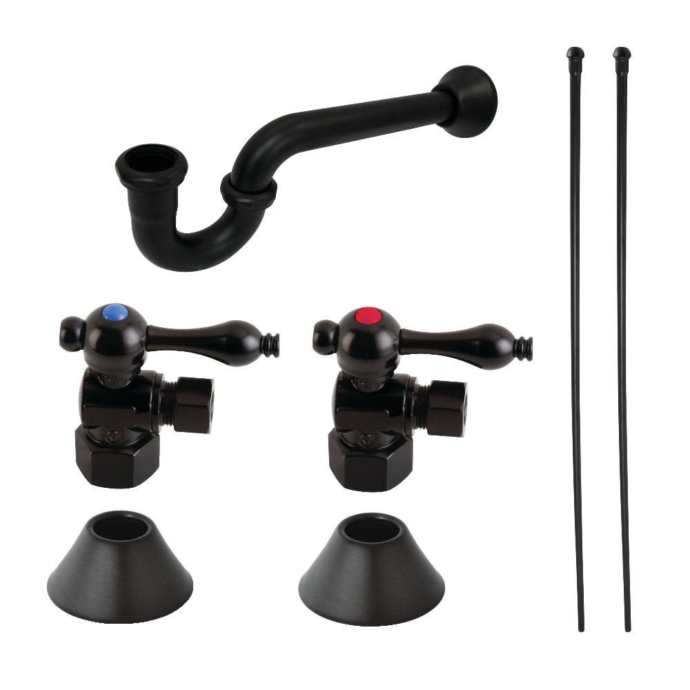 Traditional Plumbing Sink Trim Kit with P-Trap - Matte Black