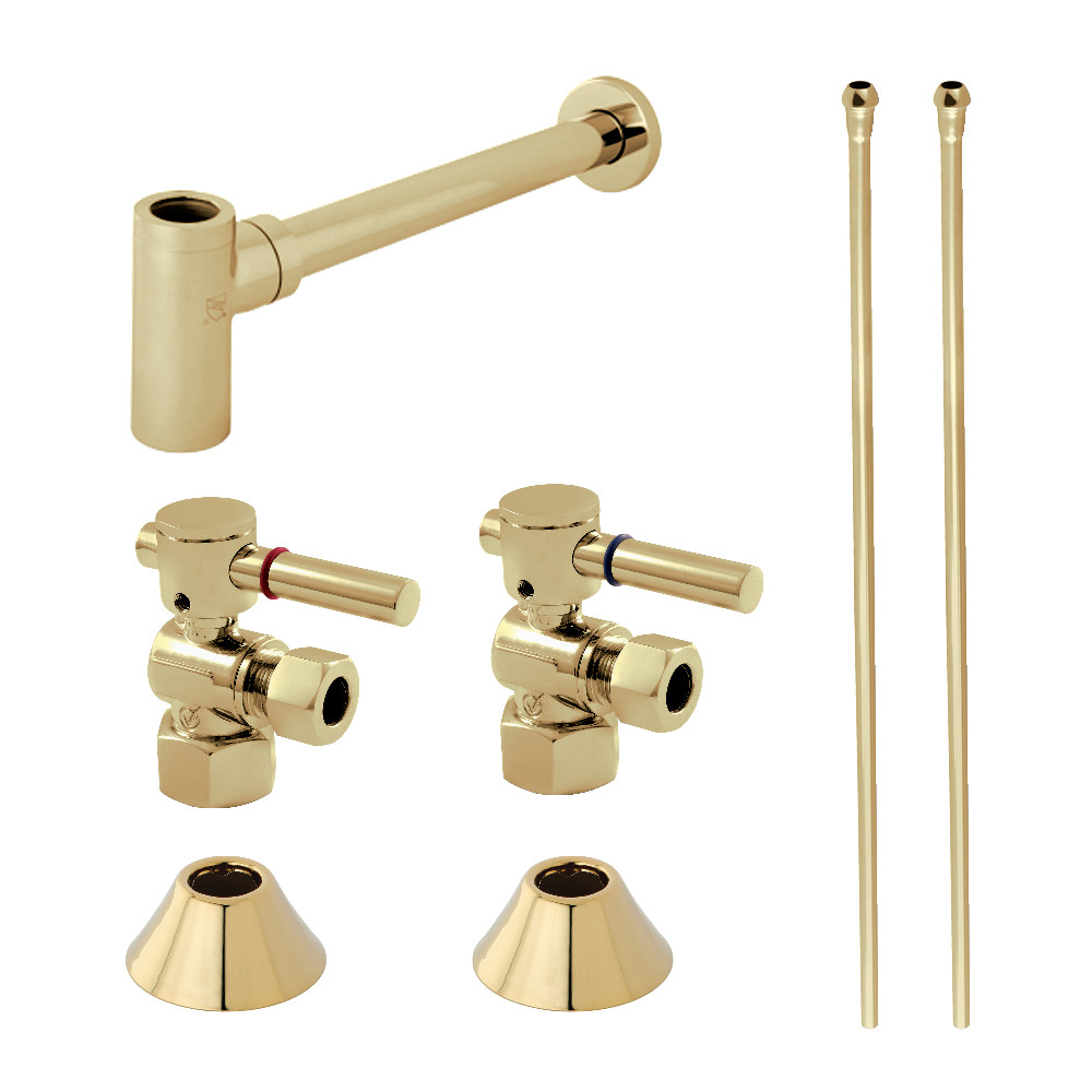 Picture of Kingston Brass CC43102DLLKB30 Modern Plumbing Sink Trim Kit with Bottle Trap, Polished Brass