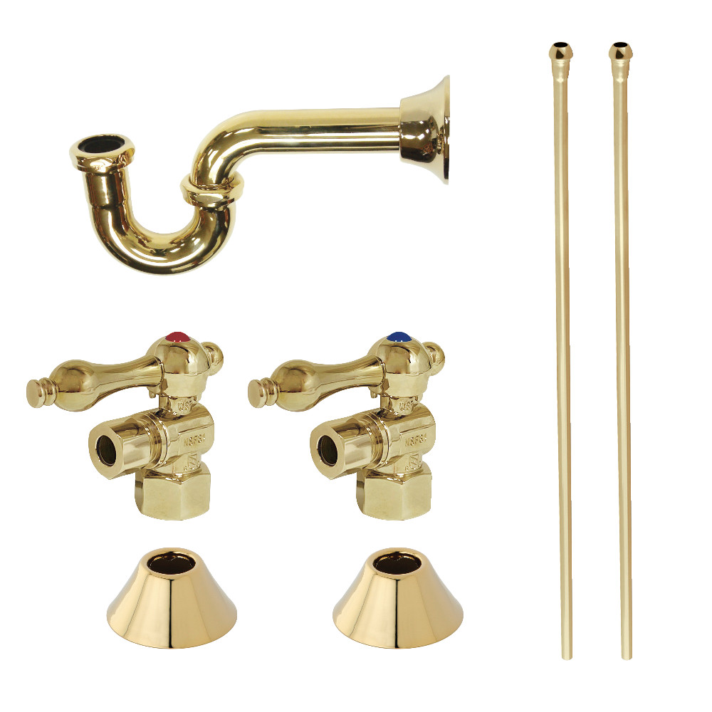 Picture of Kingston Brass CC43102LKB30 Traditional Plumbing Sink Trim Kit with P-Trap, Polished Brass