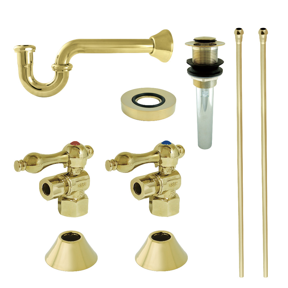 Picture of Kingston Brass CC43102VKB30 Traditional Plumbing Sink Trim Kit with P-Trap & Drain, Polished Brass